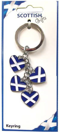 Saltire Five Heartsl Keyrings