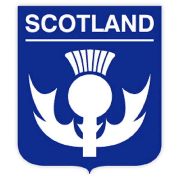 Decals x4 EU-SCO Europe-Scottish 2 Left-Right EUROPEAN UNION-SCOTLAND Waving Flag Pair Vinyl Bumper-Helmet Stickers 50mm